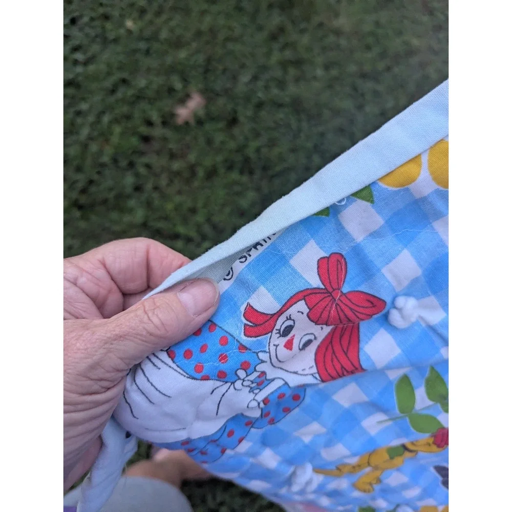 Vintage Raggedy Ann and Andy Baby Blanket Quilt